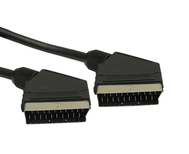 15mtr scart m - m black nickel cable