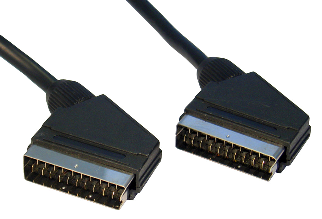 0.5mtr 21 pin black scart cable m - m gold