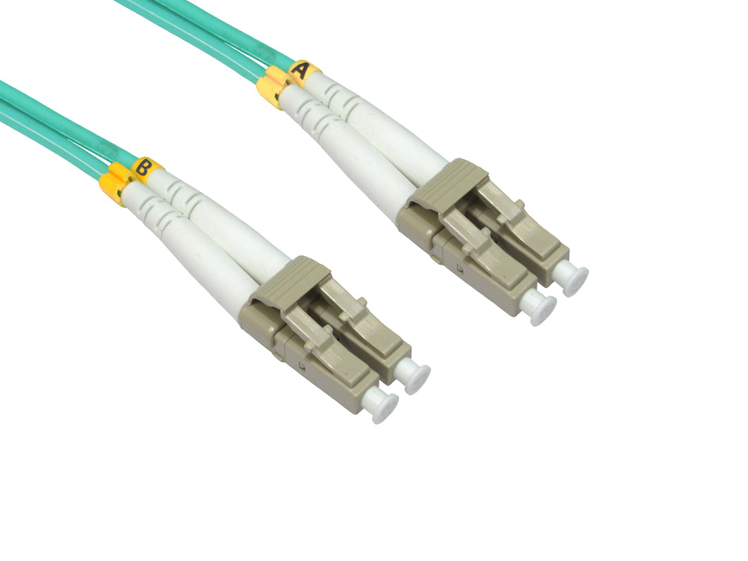15mtr lc-lc 50/125 mmd om4 fibre cable - aqua