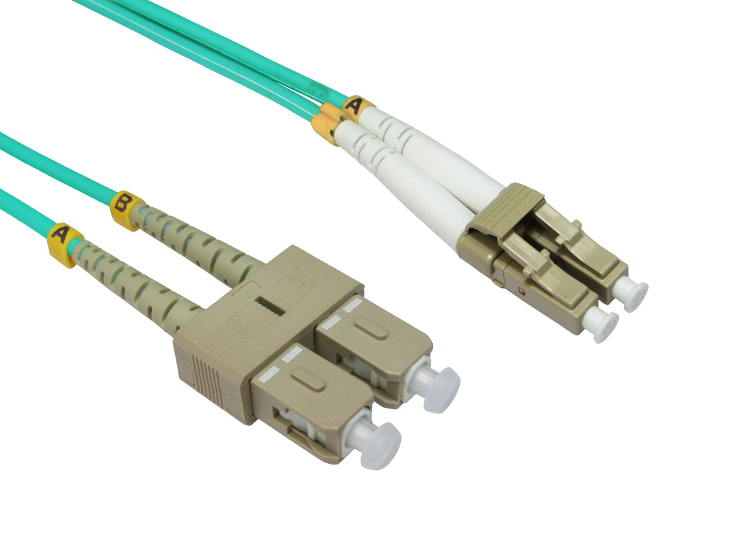 0.5mtr lc-sc 50/125 mmd om4 fibre cable - aqua