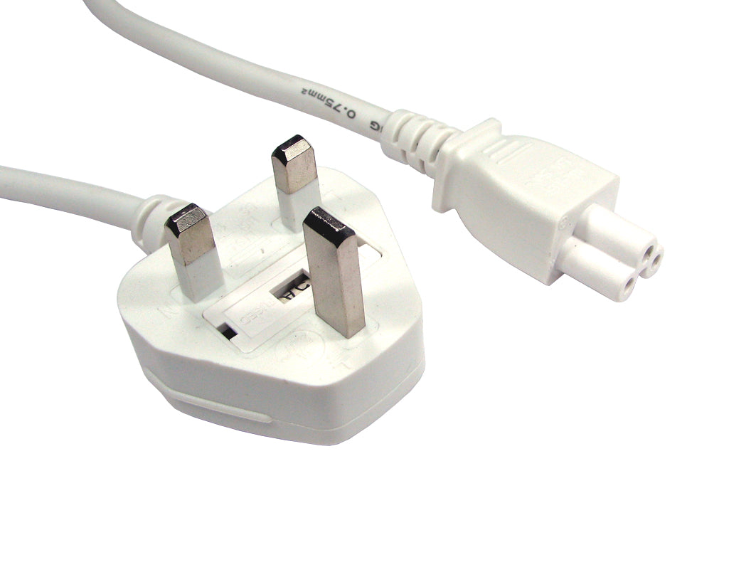 1.8 metre uk plug - c5 mains lead - white bq 80