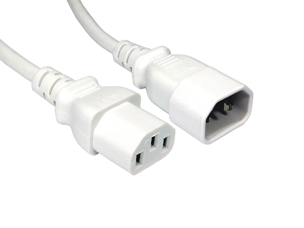 1.8 metre iec c13(f)-iec c14(m) white power extension cable