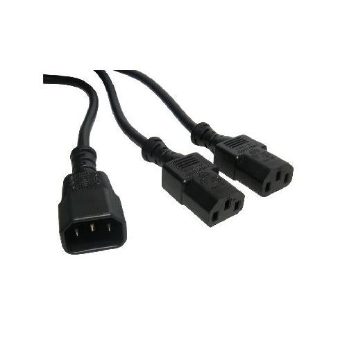 1.8 Metre IEC Splitter Cable Lead Wire 1 x Male C14 to 2 x Female C13 Kettle PC
