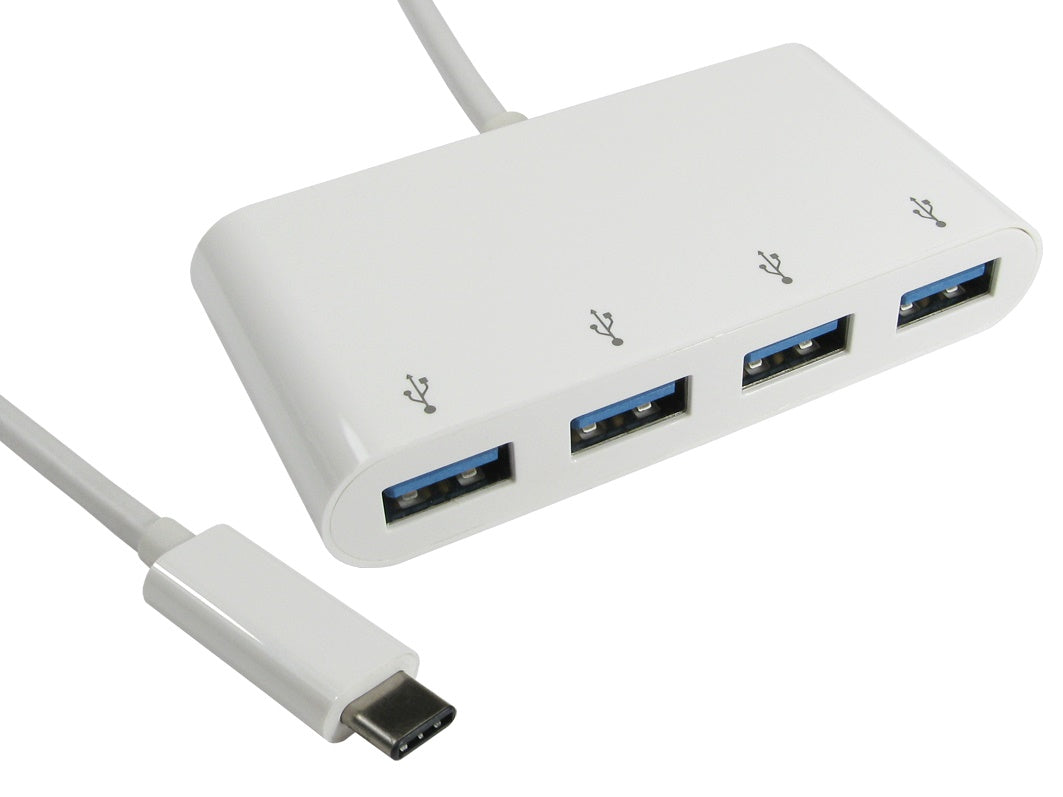 15cm leaded usb type c mlae to 4 x usb 3.0 type a female adaptor