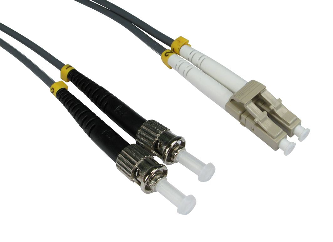 1 Metre LC-ST 62.5/125 MMD OM1 Fibre Optic Patch LEAD Cable - GREY