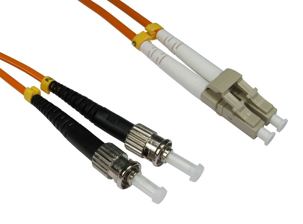 1 Metre LC-ST 50/125 MMD OM2 Fibre Optic Patch LEAD Cable - ORANGE
