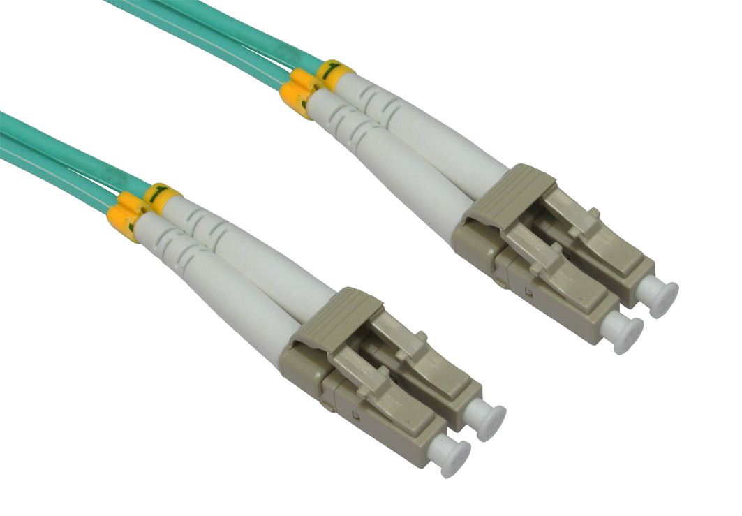0.5 Metres OM3 Fibre Optic Cable LC-LC 50/125 AQUA