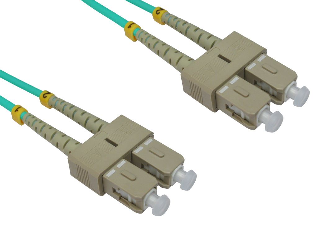 0.5 Metres OM3 Fibre Optic Patch LEAD Cable SC-SC 50/125 AQUA