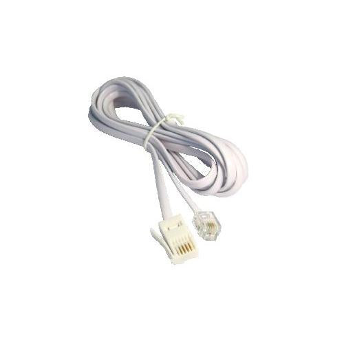 5 Metres WHITE BT M - RJ11 M CROSSOVER MODEM CABLE LEAD
