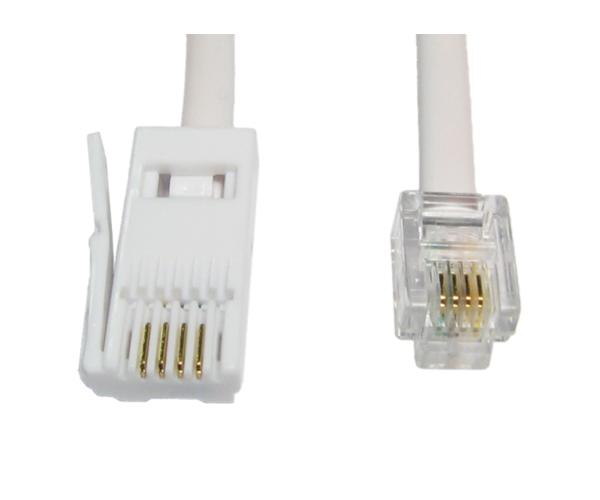 10 Metres WHITE BT M - RJ11 M S/T MODEM CABLE LEAD