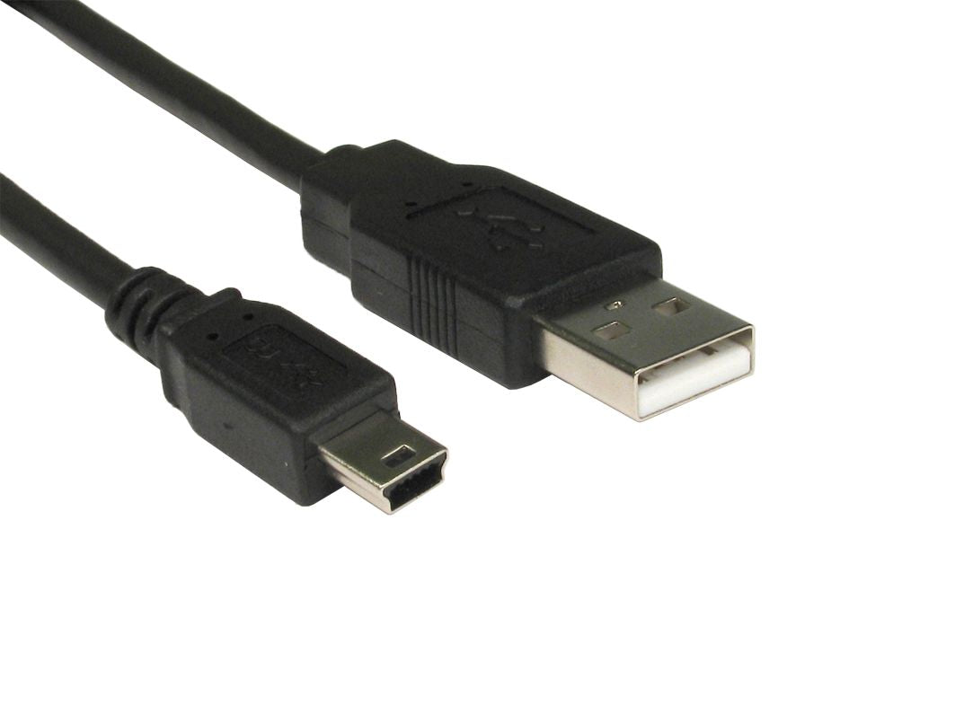 0.5 Metres USB 2.0 AM - MINI B 5 PIN BLACK CABLE LEAD