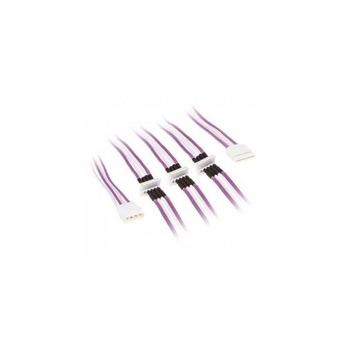 BitFenix Alchemy Molex 4x SATA Adapter 20 cm - sleeved Purple / White / White