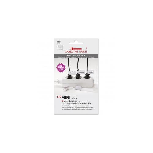 LTC Mini Cable Management Ties with Labels (white)