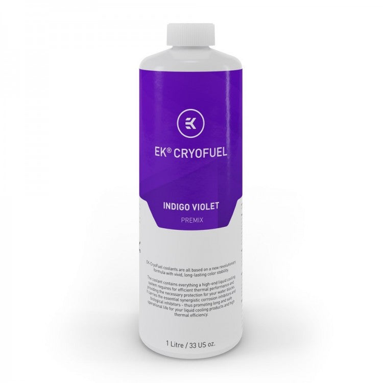EK Water Blocks EK-CryoFuel Indigo Purple Premix Fluid - 1 Litre