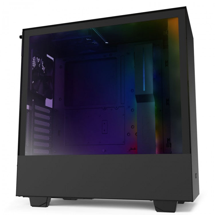 NZXT H510i Midi Tower RGB Gaming Case - Black Tempered Glass