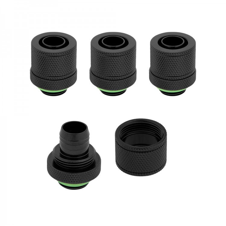 Corsair Hydro X Series XF Black Compression 10/13mm ID/OD Fittings - Four Pack