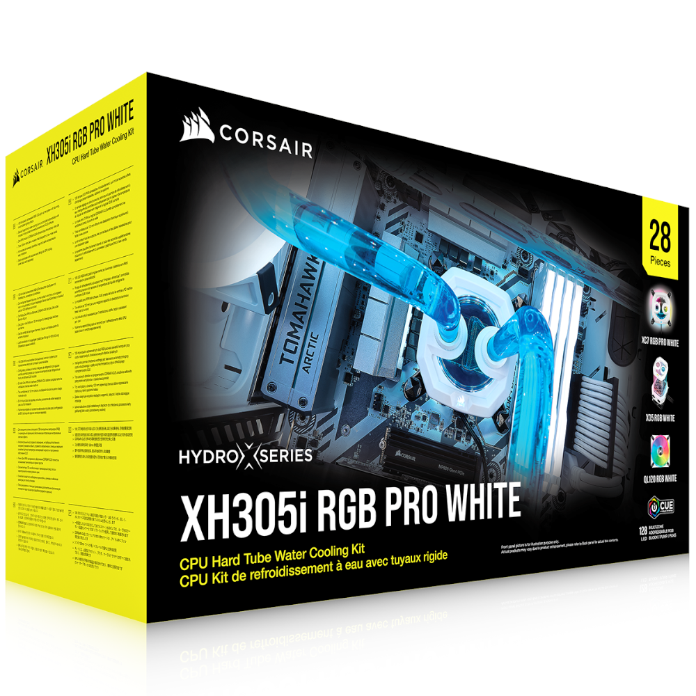 Corsair Hydro X Series iCUE XH305i RGB PRO 360mm CPU Custom Cooling Kit - White