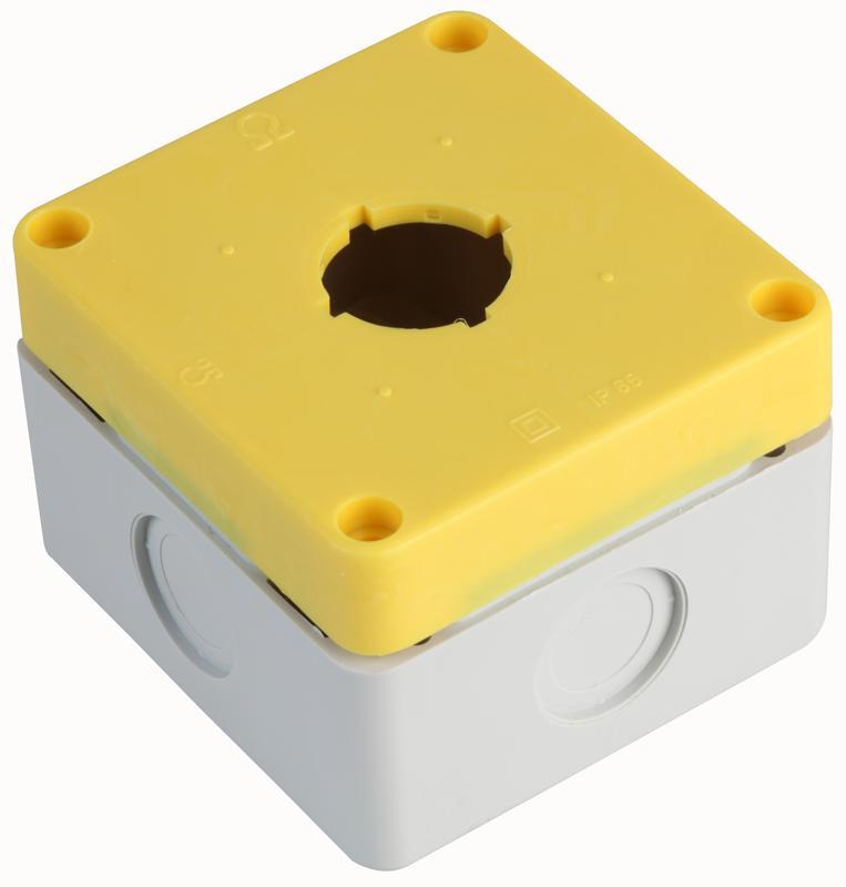 IMO PRECISION CONTROLS - BG1YELLOW - SINGLE PUSH BUTTON ENCLOSURE - YELLOW LID