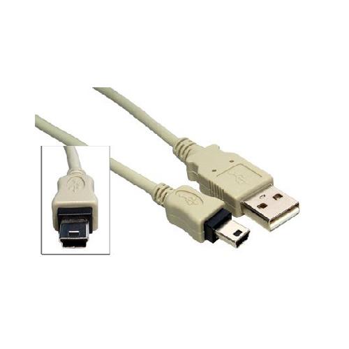 USB 2.0 A Male - Mini 5 Pin M Beige Cable Lead 2 Metres