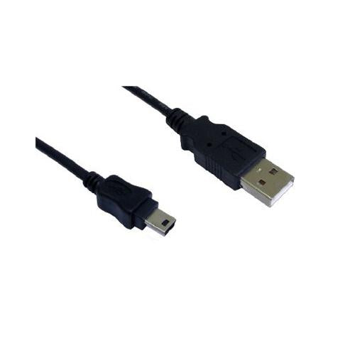 USB 2.0 A Male - Mini 5 Pin M BLACK Cable Lead 2 Metres