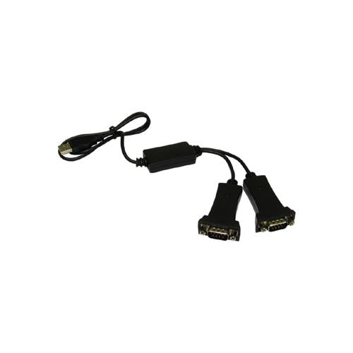 USB 2.0 to Double 2 Serial RS-232 Male Ports Adapter