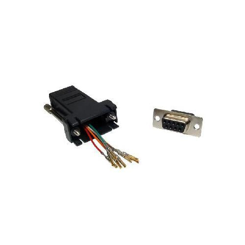 9 way female DB9 to RJ45 8 pin socket modular adapter