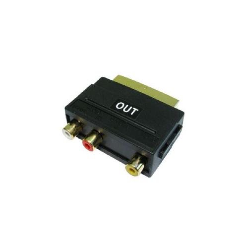 SCART to Audio & Video RCA Adapter Output Only