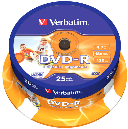 VERBATIM - 43538 - DVD-R PRINTABLE SPINDLE 25 16X CAKE 25
