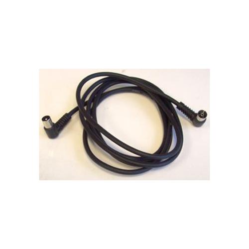 Coaxial Aerial Cable Right Angle Plug to Socket Black 0.5m