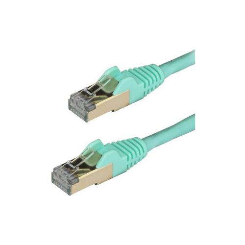 StarTech CAT6a Ethernet Cable 3m Aqua Network Cable Snagless RJ45 Cable