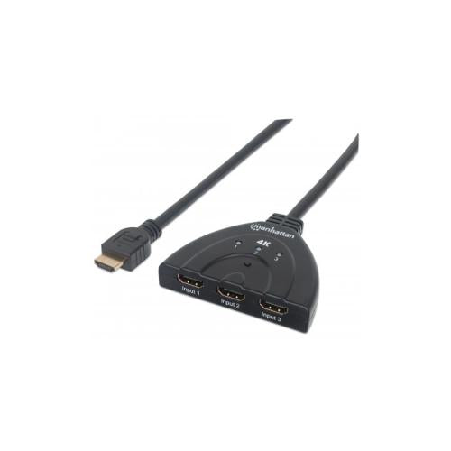4K 3-PORT HDMI SWITCH 60HZUSBPWR T CBL BLCK 207874