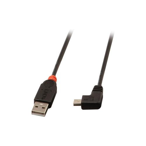 0.5M USB 2.0 CABLE 90DEG BLACK AM - 90 DEGREE MINI B MALE - 31970
