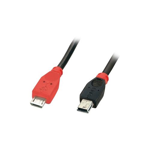0.5M USB 2.0 OTG CABLE BLK MICRO-B MALE TO MINI-B MALE - 31717