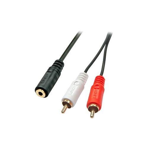 0.25M AV ADAPTER CABLE-3.5MM FE MALE TO 2 X RCA MALE - 35677