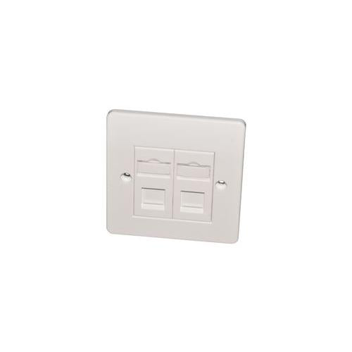 008-001-003-52 Connectix Cabling Systems Faceplate , 1Gang , 2Mod Euro , Office