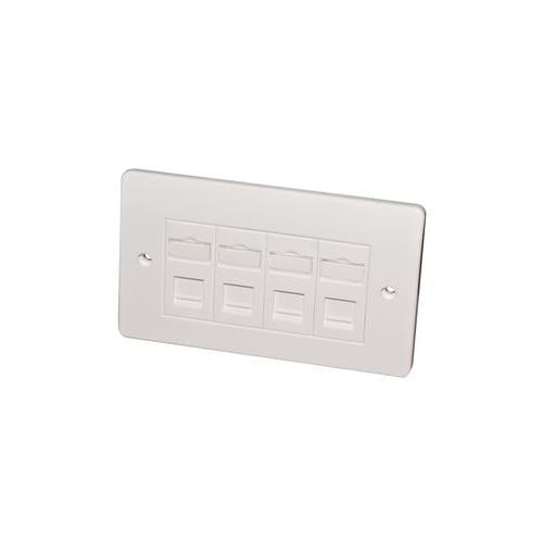 008-001-003-62 Connectix Cabling Systems Faceplate , 2Gang , 4Mod Euro , Office