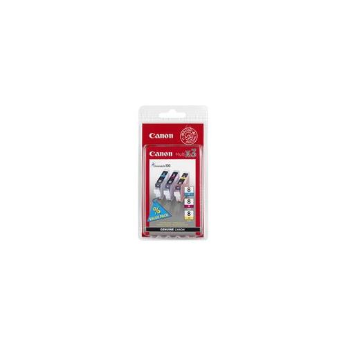 0621B029 Canon Ink Cartridge, Cli-8 , 3 Colour Multipack