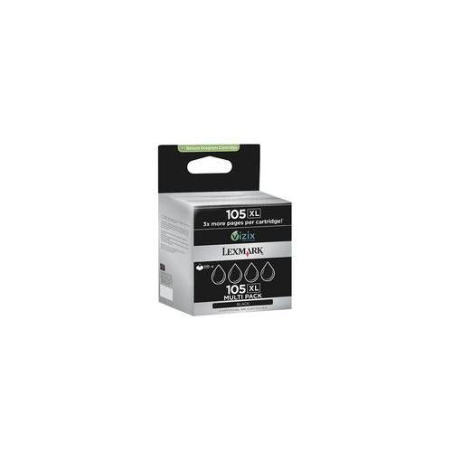 14N0845 Lexmark Ink Cart , #105Xl , Black 4Pk