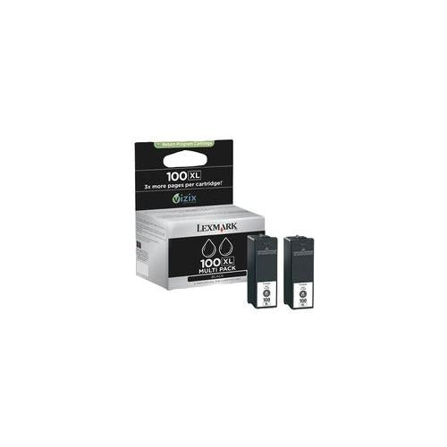 14N0848 Lexmark Ink Cart , #100Xl , Black 2Pk