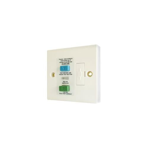SSRCDWH Eterna White Single Fused RCD Spur