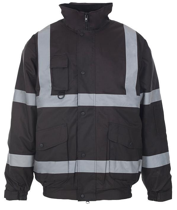 59171 Supertouch Hi-Vis Bomber Jacket , Black , S