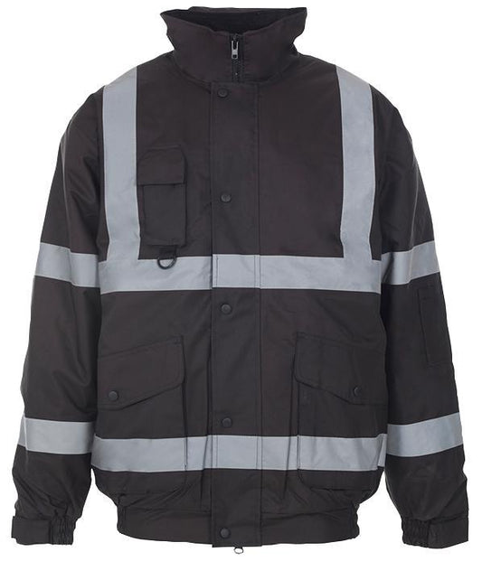 59171 Supertouch Hi-Vis Bomber Jacket , Black , S
