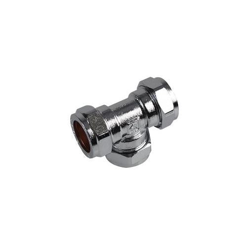 24051705 15mm Equal Tee, Chrome, Compression