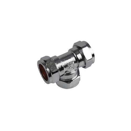 24051709 22mm Equal Tee, Chrome, Compression