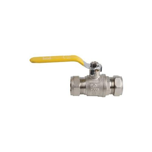 10055208 Lever Ball Valve, Chrome, Yellow, 22mm