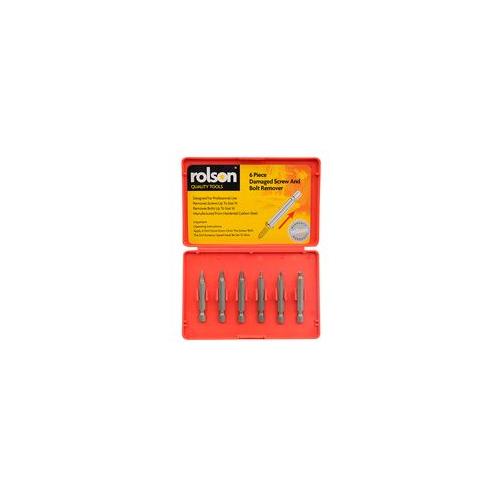 28997 Rolson Tools Damaged Screw Remover Set, 6 Piece