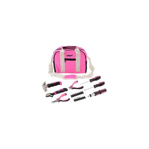 36802 Rolson Tools 25Pc Pink Tool Bag Kit