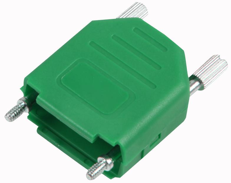 MHDPPK9-G-K Mh Connectors Dsub Hood, Plastic, Top Ent, Green, 9Way