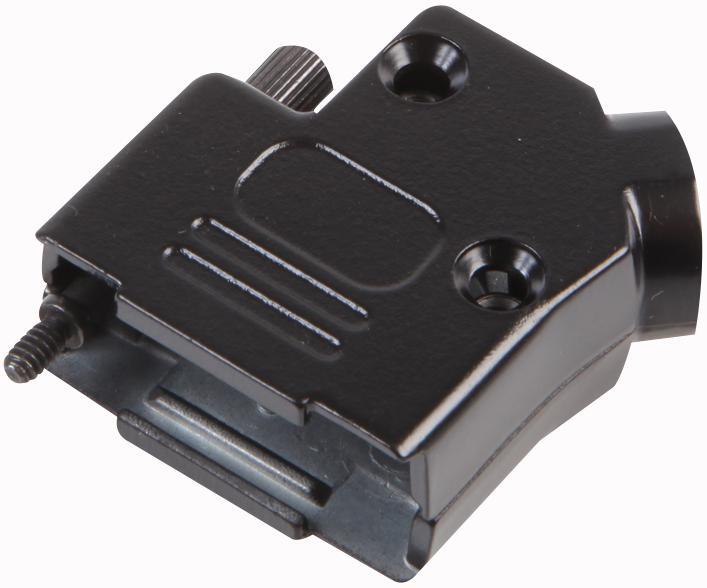 MHD45ZK9-BK-K Mh Connectors Dsub Hood, Metal, Blk, 45Deg Ent, 9Way