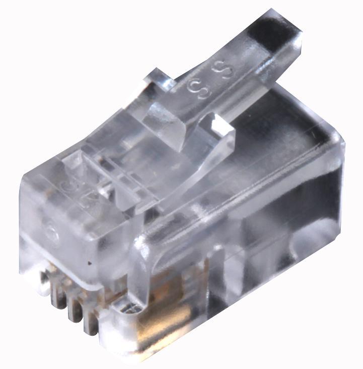 940-SP-3046 Stewart Connector Plug, 6P4C Flat Unshielded